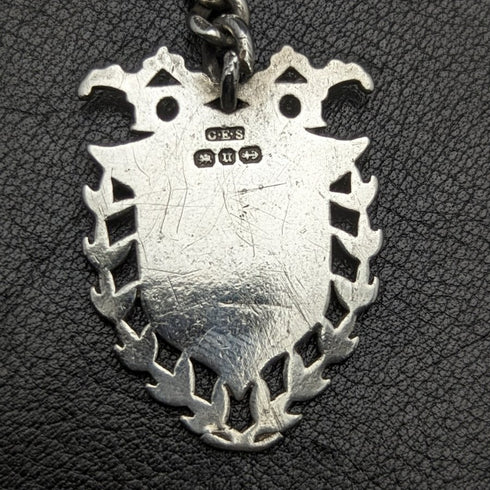 大約 1887 年英國古董純銀阿爾伯特鏈 49 克純銀獎牌錶鍊