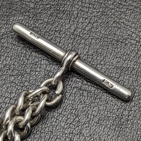 大約 1887 年英國古董純銀阿爾伯特鏈 49 克純銀獎牌錶鍊