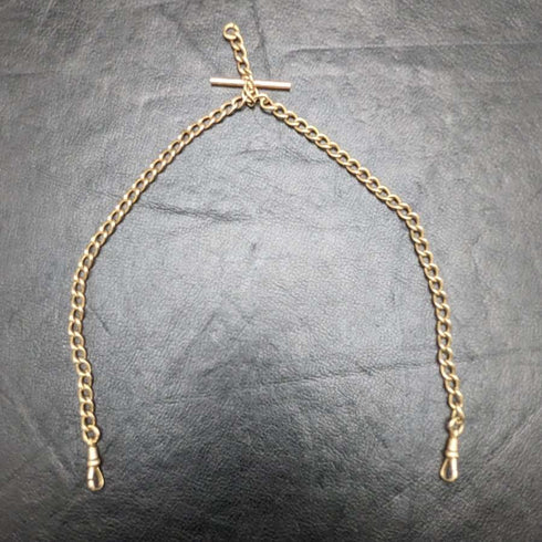 British Vintage Gold Plated Double Albert Chain