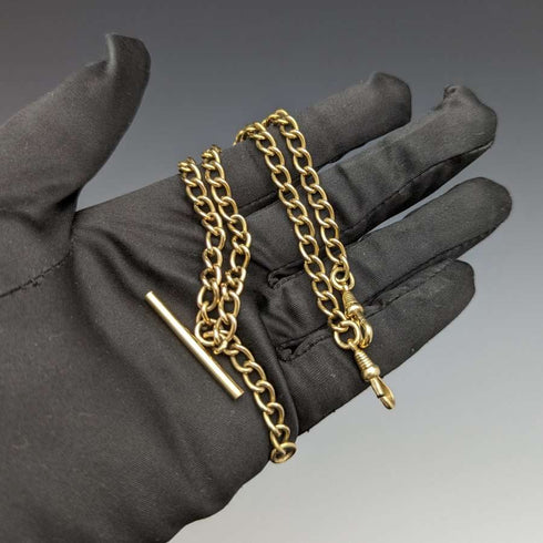 British Vintage Gold Plated Double Albert Chain