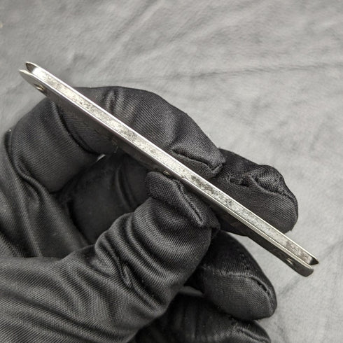 1904 British Antique Pure Silver Handle Folding Mini Knife with Ruler