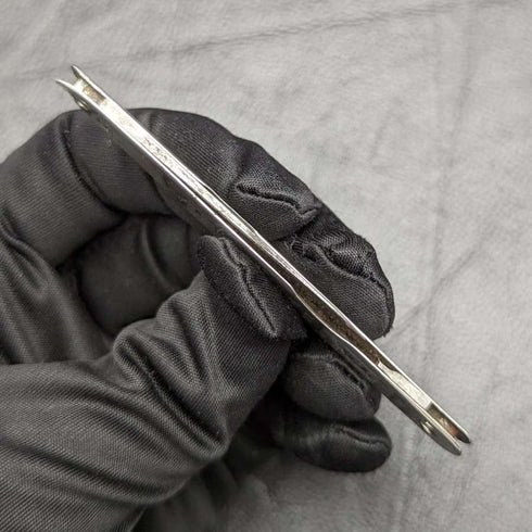 1904 British Antique Pure Silver Handle Folding Mini Knife with Ruler