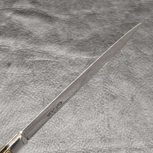 1816 British Antique White Pearl Shell Handle Pure Silver Blade Folding Pen Knife