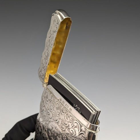 1900 年英國古董純銀厚卡夾 106 克