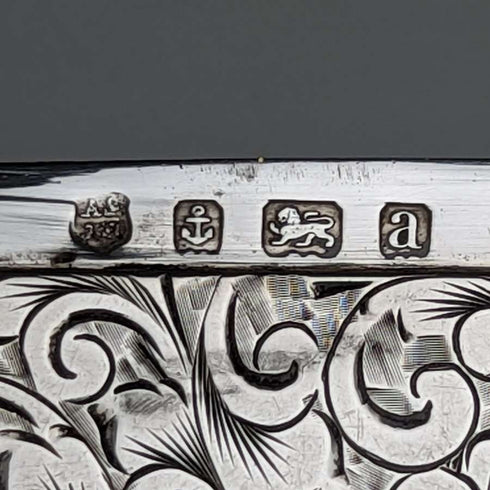 1900 British Antique Sterling Silver Thick Card Case 106g