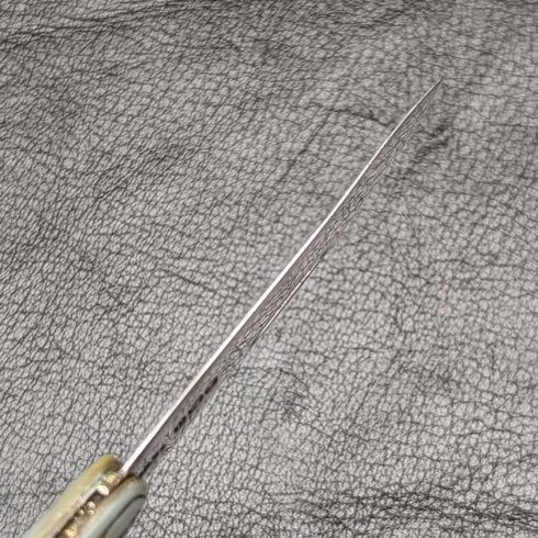 1921 British Antique White Pearl Shell Engraving Handle Pure Silver Blade Folding Pen Knife