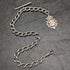 Cadena Albert de plata de ley antigua británica de alrededor de 1900, 52 g, con colgante de medalla de plata de ley
