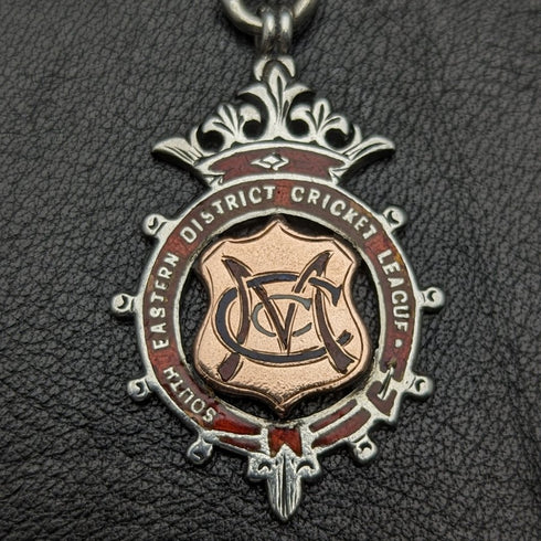 1900 年左右英國古董純銀阿爾伯特鏈 52 克純銀獎牌錶鍊