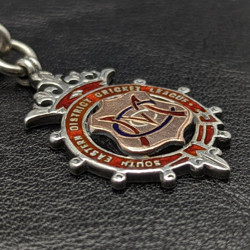 1900 年左右英國古董純銀阿爾伯特鏈 52 克純銀獎牌錶鍊