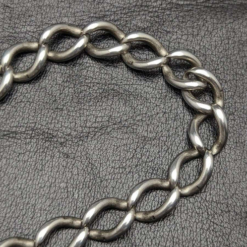 Cadena Albert de plata de ley antigua británica de alrededor de 1900, 52 g, con colgante de medalla de plata de ley