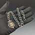 Cadena Albert de plata de ley antigua británica de alrededor de 1900, 52 g, con colgante de medalla de plata de ley