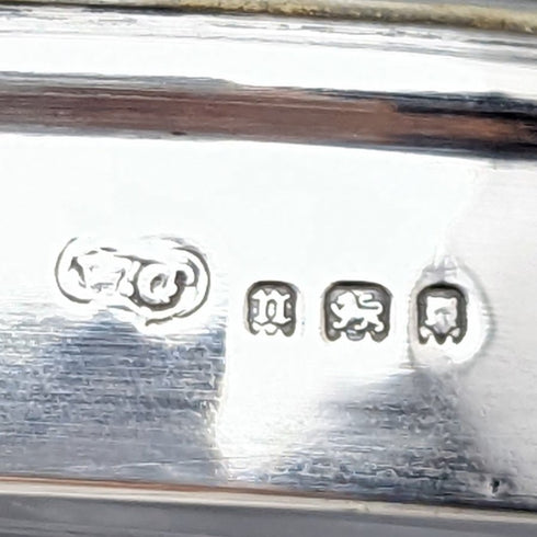 1928 British vintage cut glass biscuit barrel pure silver decoration 831g