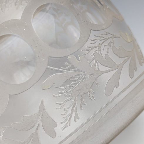 英国ヴィンテージ カットガラス ビスケットバレル シルバープレート蓋 803g