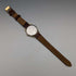 British vintage Benson men's wristwatch gold plated case 17 stones works well