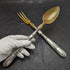 French Antique Pure Silver Handle Salad Server Set