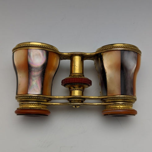 フレンチアンティーク マルチ白蝶貝装飾 オペラグラス 双眼鏡 ケース入り