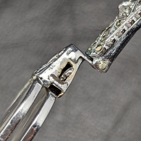 アンティーク 携帯用折りたたみ式眼鏡 マルカサイト装飾 ロニエット