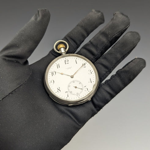 Around 1920 Antique Ulysse Nardin pocket watch silver case works well