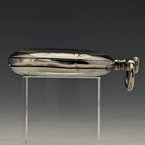 antique Ulysse Nardin pocket watch silver side soldier engraving case works well