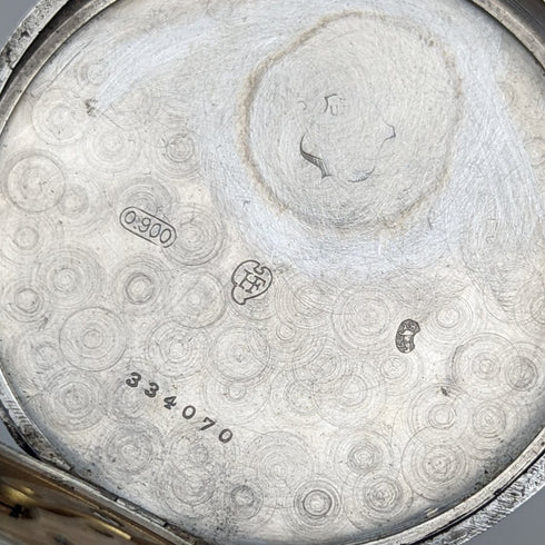 antique Ulysse Nardin pocket watch silver side soldier engraving case works well