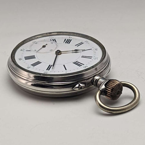 1900年頃 アンティーク TISSOT 懐中時計 銀側ケース シリンダー脱進機 動作良好
