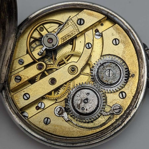 1900年頃 アンティーク TISSOT 懐中時計 銀側ケース シリンダー脱進機 動作良好
