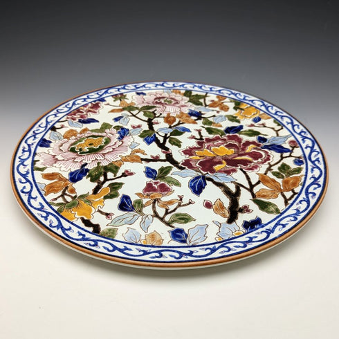 1960年代 フレンチ ヴィンテージ GIEN 陶器製 花柄デザイン 大皿 直径31cm