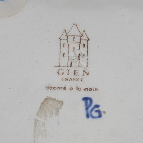 1960年代 フレンチ ヴィンテージ GIEN 陶器製 花柄デザイン 大皿 直径31cm