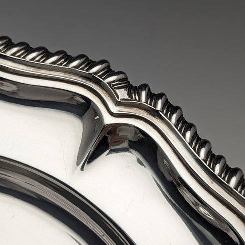 英國復古銀盤甜點盤一對直徑21cm