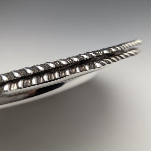 英國復古銀盤甜點盤一對直徑21cm