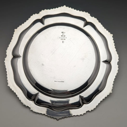 英國復古銀盤甜點盤一對直徑21cm