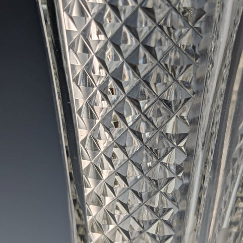 1915 British antique cut glass large vase with pure silver decoration Walker&Hall