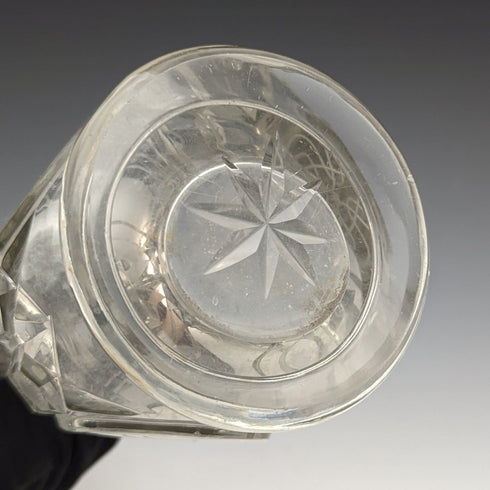 1915年 英国アンティーク カットガラス 大型花瓶 純銀装飾 Walker&Hall