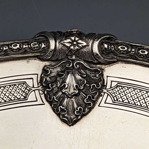 1935 British Vintage Sterling Silver Compote/Tazza Diameter 24cm 668g Barnard