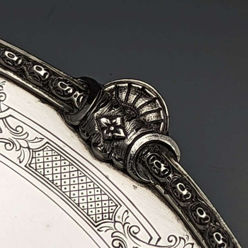 1935 British Vintage Sterling Silver Compote/Tazza Diameter 24cm 668g Barnard