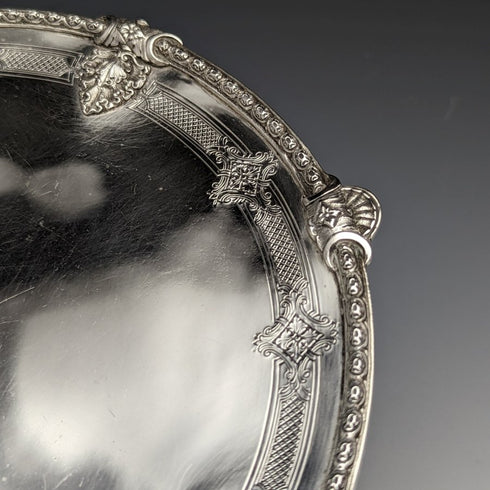 1935年 英国ヴィンテージ 純銀製 コンポート/タッツァ 直径24cm 668g Barnard