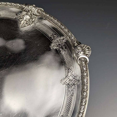 1935 British Vintage Sterling Silver Compote/Tazza Diameter 24cm 668g Barnard