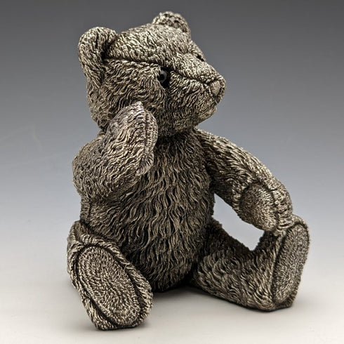 英国カントリーアーティスト社 テディベア 純銀張り彫刻 フィギュリン 501g