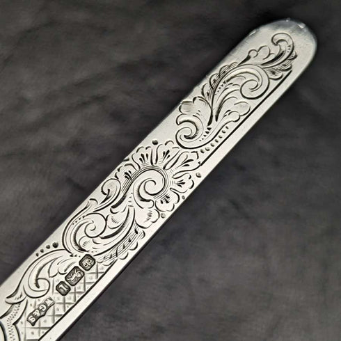 1903 British antique sterling silver cutlery set in case