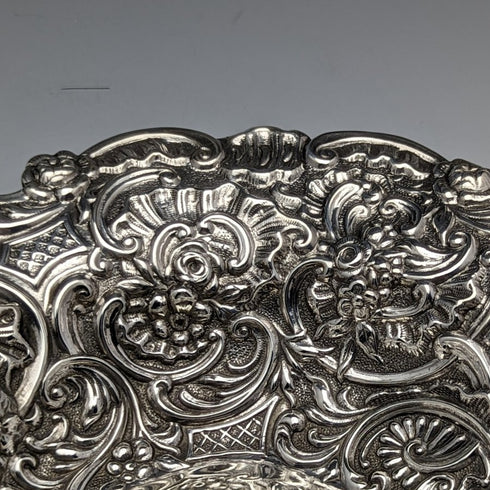 1900 年英國古董純銀浮雕碗 217 克 William Comyns