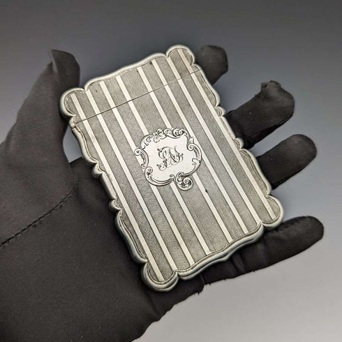 1847年 英国アンティーク 純銀製カードケース 66g Edward Smith
