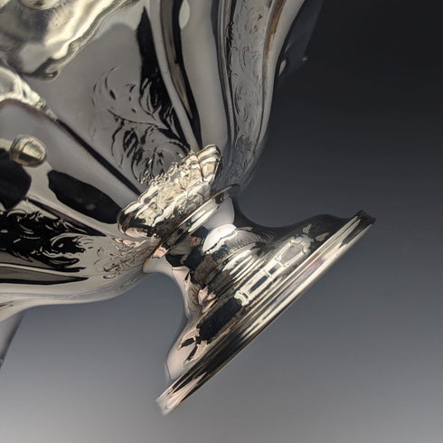 British Antique Silver Plate Large Basket Operating Handle 836g