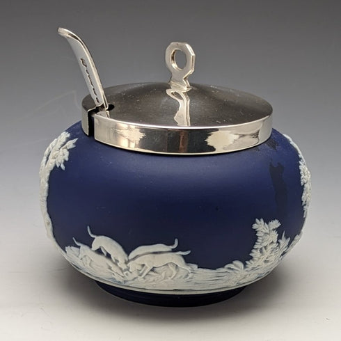 英国ヴィンテージ ジャスパーウェア製 シュガーポット William Adams