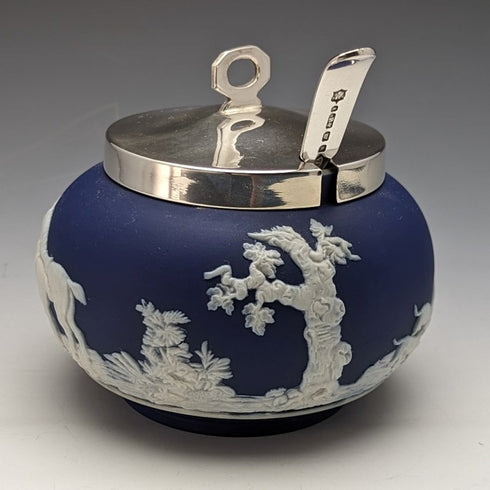 英国ヴィンテージ ジャスパーウェア製 シュガーポット William Adams