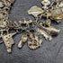 British vintage sterling silver charm bracelet 69g