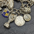 British vintage sterling silver charm bracelet 73g