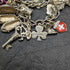 British vintage sterling silver charm bracelet 73g