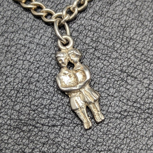 British vintage sterling silver charm bracelet 19g