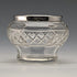 1923 British antique cut glass salt cellar pure silver decoration 61g