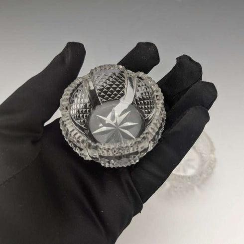 英国ヴィンテージ カットガラス ソルデッシュ ペア 141g